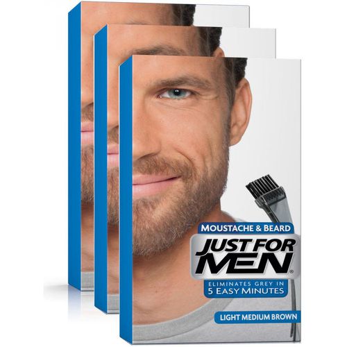 PACK 3 COLORATIONS BARBE - Chatain Moyen Clair - Just For Men - Modalova