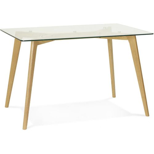 Table à Manger rectangulaire avec plateau en verre pieds bois TAMPERE - 3S. x Home - Modalova