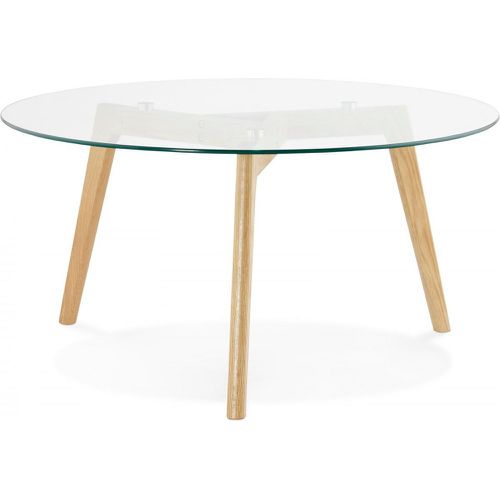 Table basse avec plateau en verre transparent 90x90x45 cm TAMPERE - 3S. x Home - Modalova