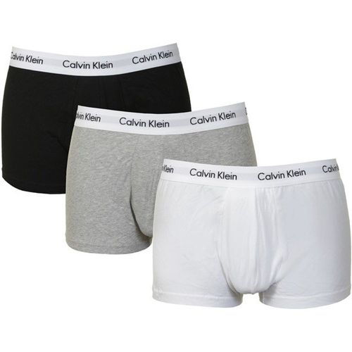 PACK 3 BOXERS COTON STRETCH - Ceinture Logotée Blanc / Noir / Gris - Calvin Klein Underwear - Modalova
