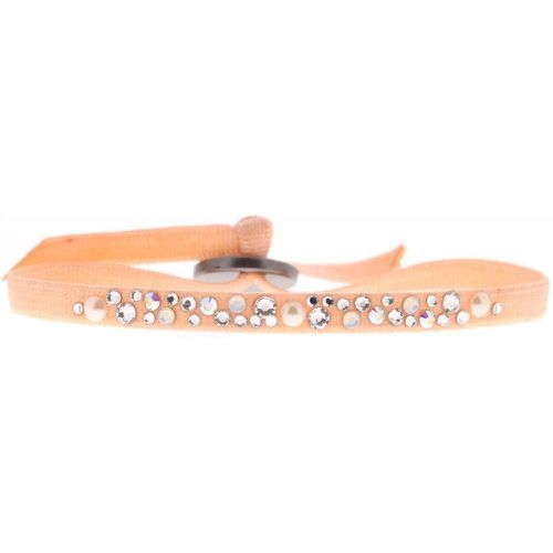 Bracelet A36684 - Bracelet Tissu Rose Cristaux Swarovski - Les Interchangeables - Modalova