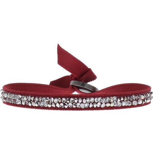 Bracelet A24935 - Bracelet Tissu Rouge Cristaux Swarovski - Les Interchangeables - Modalova