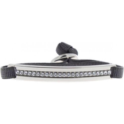 Bracelet A35316 - Bracelet Tissu Gris Cristaux Swarovski - Les Interchangeables - Modalova