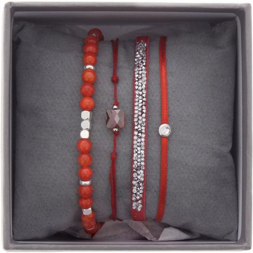 Bracelet A38647 - Bracelet Tissu Orange Cristaux Swarovski - Les Interchangeables - Modalova