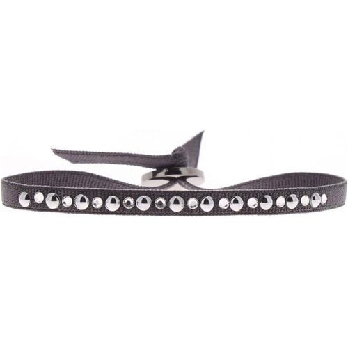 Bracelet A35389 - Bracelet Tissu Gris Cristaux Swarovski - Les Interchangeables - Modalova