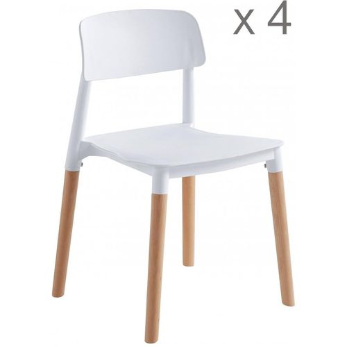 Lot de 4 chaises scandinaves Blanches - 3S. x Home - Modalova