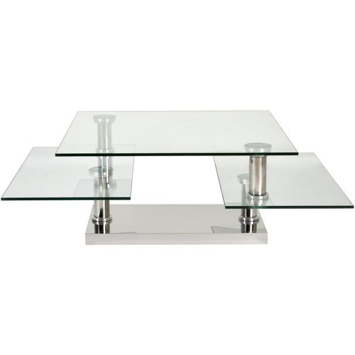 Table basse avec 3 plateaux en verre pivotant - 3S. x Home - Modalova