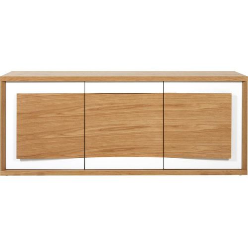 Bahut 3 portes en bois placage chene et facade en volume avec contour en laque LIAGO et - 3S. x Home - Modalova