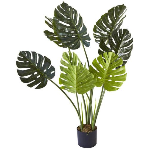 Plante artificielle a 8 feuilles avec pot noir Olla - 3S. x Home - Modalova