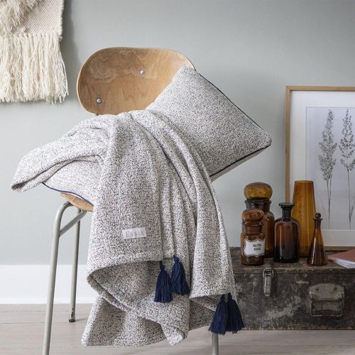 Plaid uni en jacquard de coton 130 x 170 cm, FOLK - Essix - Modalova