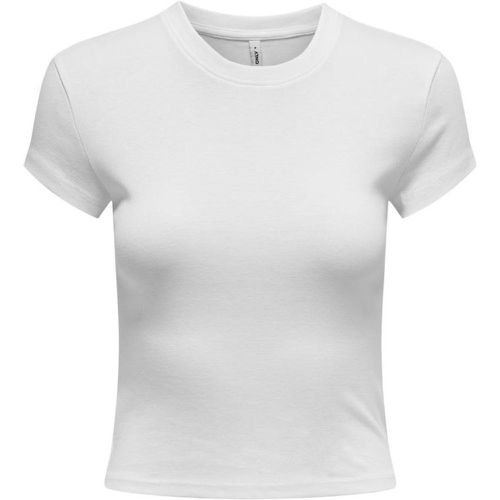 T-shirt tight fit col rond manches courtes en coton Tia - Only - Modalova