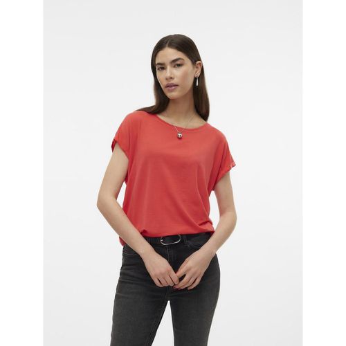 T-shirt longueur regular col rond épaules tombantes manches courtes Zara en coton - Vero Moda - Modalova