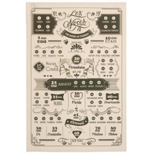 Torchon Les années de mariage Ecru 48 x 72 - Maison Vivaraise - Modalova