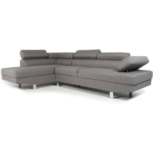 Canapé d'angle avec têtières relevables Alfa Tissu - 3S. x Home - Modalova