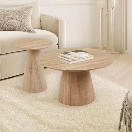 Ensemble de 2 tables basses rondes Callie clair - 3S. x Home - Modalova