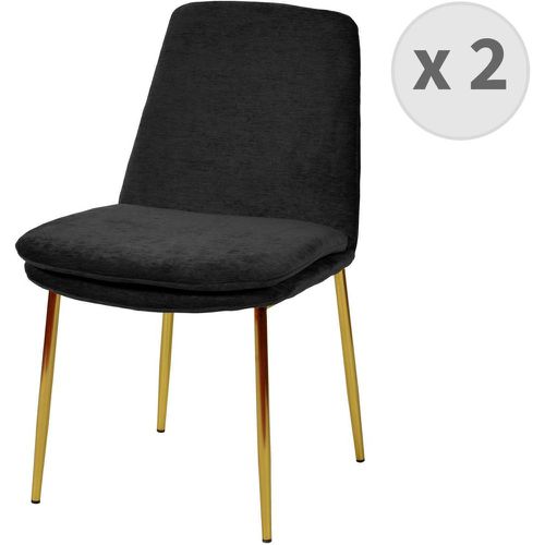 Lot de 2 chaises Contemporain en tissu chenillé , métal doré finition brossé - 3S. x Home - Modalova