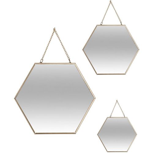 Lot de 3 miroirs hexagonales Doré - 3S. x Home - Modalova
