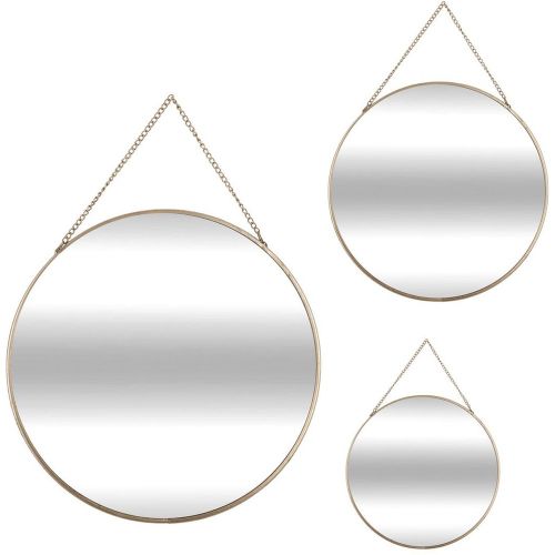 Lot de 3 miroirs ronds avec chaine Doré - 3S. x Home - Modalova