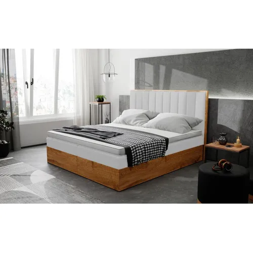 Lit boxspring avec matelas et sur-matelas inclus Woodali Bois et Simili - 3S. x Home - Modalova