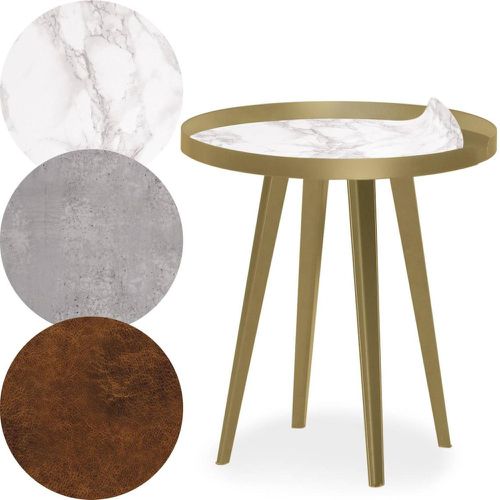 Table d'appoint magnétique ronde à rebord Bipolart Métal avec 3 Tops style Textures - 3S. x Home - Modalova