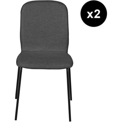Lot de 2 chaises repas gris en tissu - 3S. x Home - Modalova