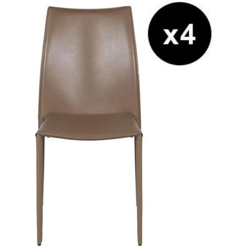 Lot de 4 chaises en cuir sable - 3S. x Home - Modalova