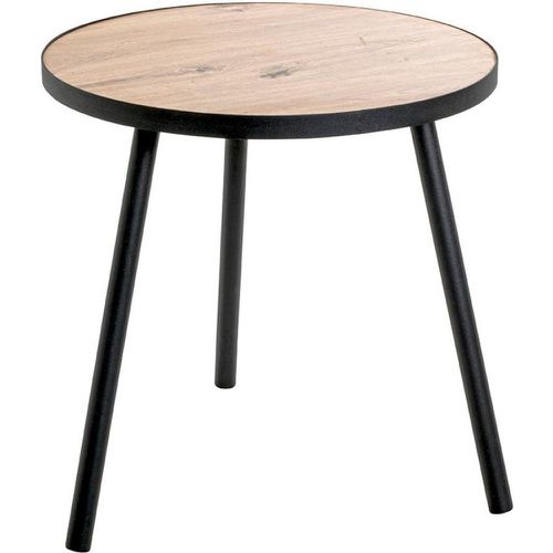 Table d'appoint grand modèle en métal laqué décor chêne - 3S. x Home - Modalova