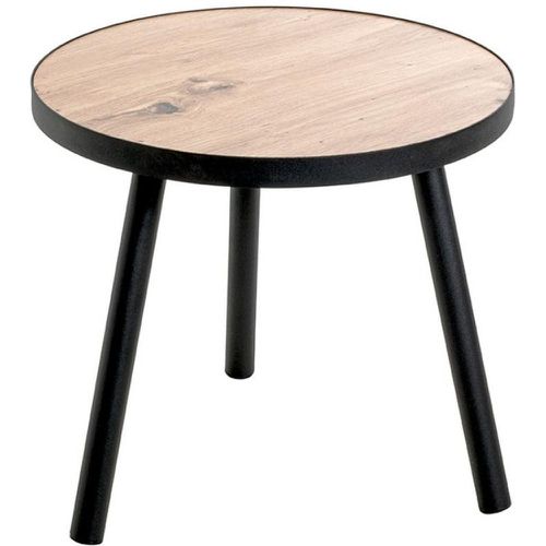 Table d'appoint petit modèle en métal laqué décor chêne - 3S. x Home - Modalova