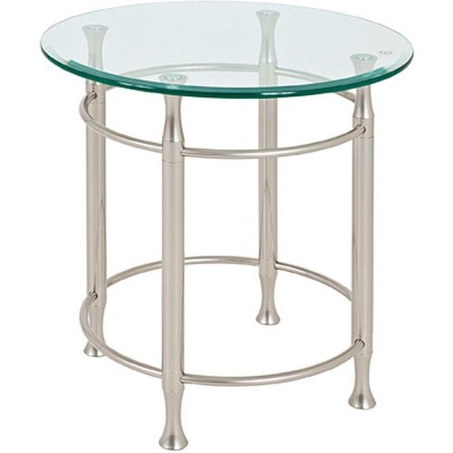 Table d'appoint ronde en acier plateau verre trempé transparent - 3S. x Home - Modalova