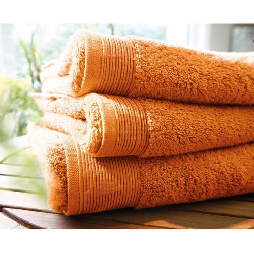 Drap de bain micro-coton 600 gr/m² uni Paprika - Blanc des Vosges - Modalova