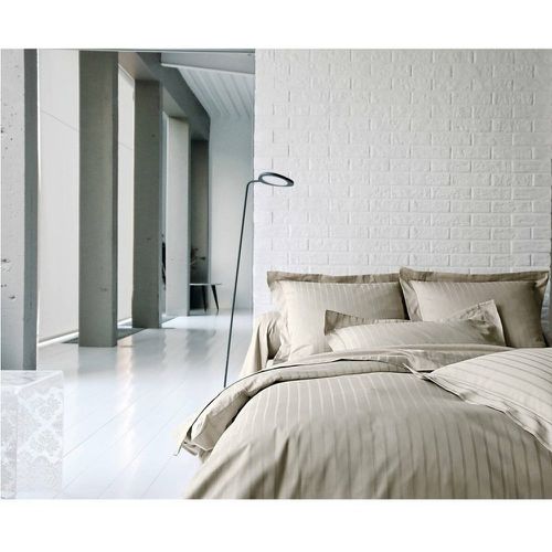 Housse de couette satin jacquard Divine Chanvre - Blanc des Vosges - Modalova