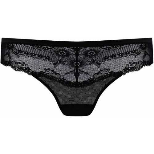 Culotte dentelle et tulle plumetis Idole - Noir en coton - Chantelle - Modalova