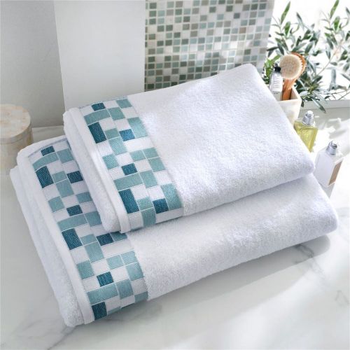 Serviette de toilette, drap de bain en coton MOSAIQUA - Becquet - Modalova