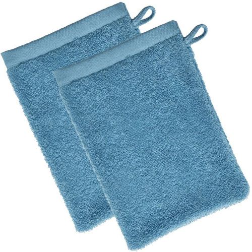 Lot de 2 Gants de toilette 480g/m² SAMIA myosotis 15x21cm - Becquet - Modalova