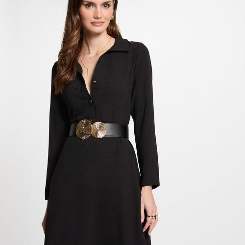 Robe courte droite fluide noir - Morgan - Modalova