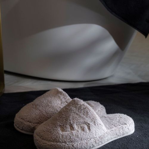 Chaussons Cosy Sand beige en coton - Luin Living - Modalova