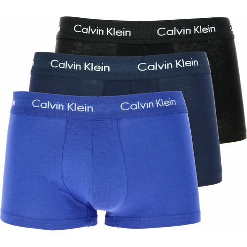 PACK 3 BOXERS COTON STRETCH - Ceinture Logotée / Bleu Marine / Bleu - Calvin Klein Underwear - Modalova