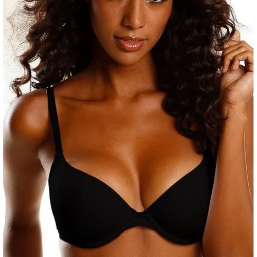 Soutien-gorge corbeille push-up à armatures microfibre - Noir - Lascana - Modalova