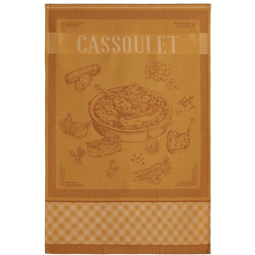 Torchon imprimé en jacquard de coton, CASSOULET Jaune ocre - Coucke - Modalova