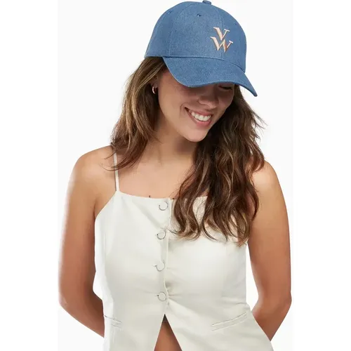 Casquette Clem denim clair à monogramme brodé - Vanessa Wu - Modalova
