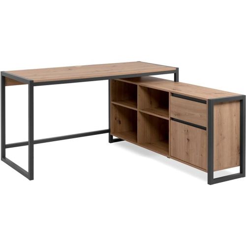 Bureau d'Angle Modulable Décor Chêne Prague - Calicosy - Modalova