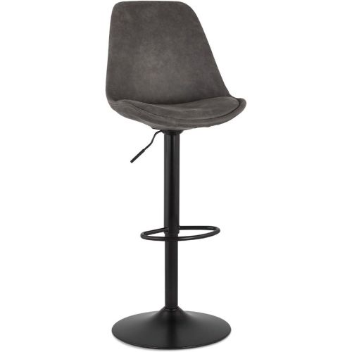 Tabouret réglable 'ZEBRA' en microfibre et pied noir - ALTEREGO - Modalova
