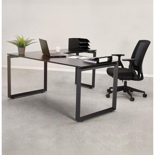 Bureau d'angle design 'BAKUS' en bois finition Noyer et métal - ALTEREGO - Modalova