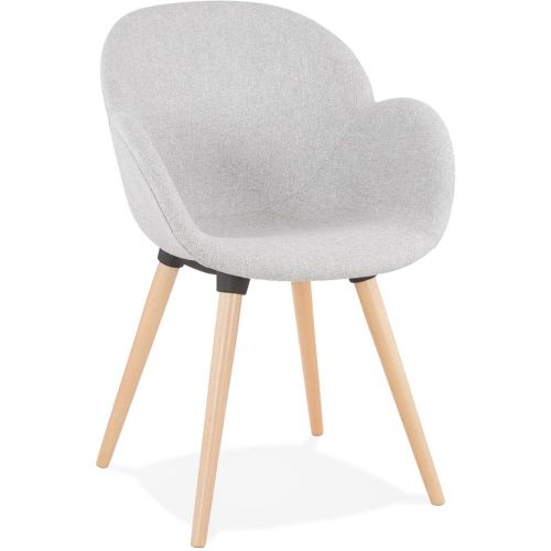 Chaise design scandinave 'TAPIOCA' en tissu clair - ALTEREGO - Modalova