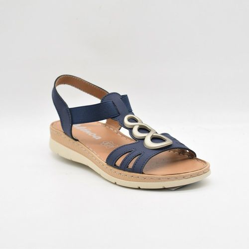 Sandales en cuir marine pour femme - Alenoa - Modalova