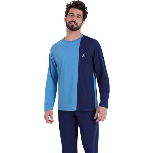 Pyjama long col rond Ecopack en coton - Athena - Modalova