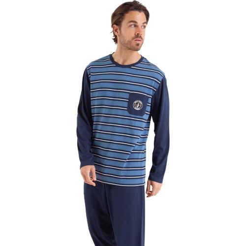 Pyjama long col rond Rayures Cap Horn en coton - Athena - Modalova