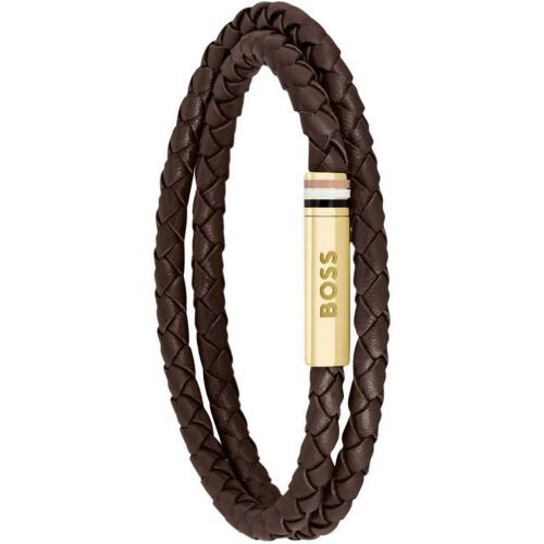 Bracelet Ares - 1580670M Acier, Cuir - Boss Bijoux - Modalova