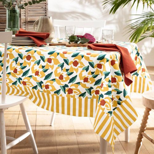 Nappe en coton ANAYA fleurs et rayures - Becquet - Modalova