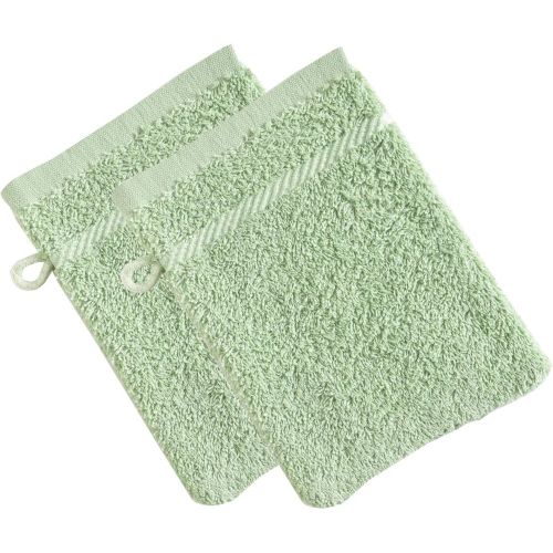 Lot de 2 gants de toilette CLAIRE 420g/m² jade - Becquet - Modalova